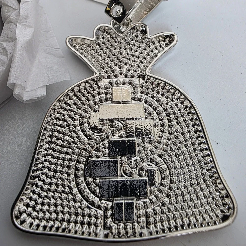 NEW Men's‎ Invicta Elements Stack Mode Iced Out Pendant & 21.65 in Chain Silver